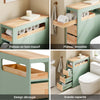 SoBuy BZR54-II-GR Meuble Salle de Bain à Roulettes, 3 Tiroirs et Niche Ouverte, Slim 23cm, Charge 40kg – 65x23x82 cm