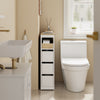 Prévente SoBuy BZR54-K-W Meuble WC Rangement 20 cm – 3 Tiroirs, Étagère Mobile, Roulettes Discrètes, Anti-Basculement – 60×20×82 cm, Blanc
