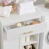 SoBuy BZR66-W Meuble Salle de Bain avec Panier à Linge Amovible, 1 Tiroir et 2 Étagères – Rangement Compact Blanc – 66×37×95 cm