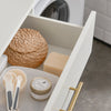 SoBuy BZR66-W Meuble Salle de Bain avec Panier à Linge Amovible, 1 Tiroir et 2 Étagères – Rangement Compact Blanc – 66×37×95 cm