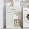 SoBuy BZR66-W Meuble Salle de Bain avec Panier à Linge Amovible, 1 Tiroir et 2 Étagères – Rangement Compact Blanc – 66×37×95 cm