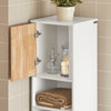 SoBuy BZR74-W Colonne Salle de Bain Style Naturel avec Panier à Linge – Blanc Bois, 170 cm