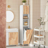 SoBuy BZR74-W Colonne Salle de Bain Style Naturel avec Panier à Linge – Blanc Bois, 170 cm