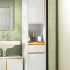 SoBuy BZR80-W Colonne de Salle de Bain 170 cm – Tiroir, Portes et Étagère Ouverte – Blanc