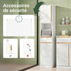 SoBuy BZR80-W Colonne de Salle de Bain 170 cm – Tiroir, Portes et Étagère Ouverte – Blanc