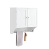 SoBuy BZR84-W Armoire Murale de Salle de Bain – 60×30×60 cm, Étagères Réglables et Barre à Serviettes, Blanc