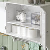 SoBuy BZR84-W Armoire Murale de Salle de Bain – 60×30×60 cm, Étagères Réglables et Barre à Serviettes, Blanc