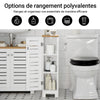 SoBuy BZR85-W Armoire Salle de Bain Rangement Fonctionnel et Compact, Gain de Place, Résistant à l’Humidité, Pratique – L20×P18×H75 cm, Bois, Blanc et Naturel