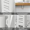 SoBuy BZR85-W Armoire Salle de Bain Rangement Fonctionnel et Compact, Gain de Place, Résistant à l’Humidité, Pratique – L20×P18×H75 cm, Bois, Blanc et Naturel