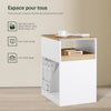 SoBuy ASK08-WN Caisson de Bureau Mobile – 1 Tiroir, 2 Compartiments, Plateau 40×50 cm – 40×50×65 cm, Blanc et Bois