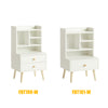 SoBuy FBT100-W Table de Chevet Moderne avec 2 Tiroirs et 5 Niches – 43×36×81 cm, Pieds en Pin, Blanc