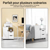 SoBuy FBT105-W Caisson d’Imprimante Mobile avec Roulettes, 2 Tiroirs et 1 Compartiment Ouvert, Rangement Optimisé, Design Fonctionnel – L60×P35×H70 cm, Blanc
