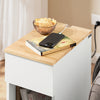 SoBuy FBT111-II-WN Table de Chevet Étroite et Fine avec Tiroir et Étagère – Table de Nuit Bout de Canapé Chevet de Lit – Rangement pour Chambre ou Salon Blanc L25 x P40 x H60cm