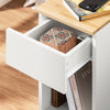 SoBuy FBT111-II-WN Table de Chevet Étroite et Fine avec Tiroir et Étagère – Table de Nuit Bout de Canapé Chevet de Lit – Rangement pour Chambre ou Salon Blanc L25 x P40 x H60cm