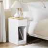 SoBuy FBT111-II-WN Table de Chevet Étroite et Fine avec Tiroir et Étagère – Table de Nuit Bout de Canapé Chevet de Lit – Rangement pour Chambre ou Salon Blanc L25 x P40 x H60cm