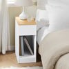 SoBuy FBT111-II-WN Table de Chevet Étroite et Fine avec Tiroir et Étagère – Table de Nuit Bout de Canapé Chevet de Lit – Rangement pour Chambre ou Salon Blanc L25 x P40 x H60cm