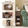 SoBuy FBT111-SN Table de Chevet Slim avec Tiroir et Étagère Réglable – L20×P35×H60 cm, Charge 25 kg, Découpe pour Plinthe, Marron