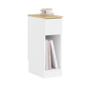 SoBuy FBT111-W Table de chevet étroite 20 cm avec tiroir design et étagère – Table de nuit slim blanche