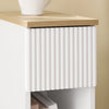 SoBuy FBT111-W Table de chevet étroite 20 cm avec tiroir design et étagère – Table de nuit slim blanche