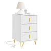SoBuy FBT115-L-E-W Table de Chevet avec Recharge Intégrée – 2 Prises, USB et USB-C – Blanc
