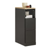 SoBuy FBT149-SCH Table de Chevet Étroite 20 cm, Table d'Appoint Fine avec 2 Tiroirs et Compartiment Ouvert, Chevet de Lit pou