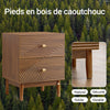 SoBuy FBT170-N Table de Chevet avec 2 Tiroirs, pour Salon et Chambre, Design Fonctionnel, Usage Quotidien, Pratique – L45×P40×H58 cm, Bois d’Hévéa, Marron