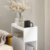 SoBuy FBT171-WN Table de Chevet Étroit, Table de Nuit avec Tiroir et Étagère, Meuble d 'appoint Moderne pour Chambre et Salon, Blanc, 20 x 35 x 60 cm