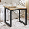 SoBuy FBT42-N Tables Basses Gigognes, Lot de 2 Tables d'Appoint Empilables, Style Industriel, Effet Bois avec Structure Métal Noir
