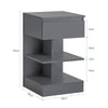 SoBuy FBT49-HG Table de Chevet - Table de Nuit avec 1 tiroir et 2 étagères, Table d'appoint pour Chambre à Coucher - Meuble de Rangement Moderne L39 x P39 x H65 cm Gris
