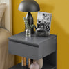 SoBuy FBT49-HG Table de Chevet - Table de Nuit avec 1 tiroir et 2 étagères, Table d'appoint pour Chambre à Coucher - Meuble de Rangement Moderne L39 x P39 x H65 cm Gris