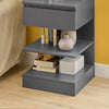 SoBuy FBT49-HGx2 Lot de 2 Table de Chevet - Table de Nuit avec 1 tiroir et 2 étagères, Table d'appoint pour Chambre à Coucher - Meuble de Rangement Moderne L39 x P39 x H65 cm Gris
