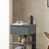 SoBuy FBT49-HGx2 Lot de 2 Table de Chevet - Table de Nuit avec 1 tiroir et 2 étagères, Table d'appoint pour Chambre à Coucher - Meuble de Rangement Moderne L39 x P39 x H65 cm Gris