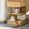 SoBuy FBT49-N Table de Chevet - Table de Nuit avec 1 tiroir et 2 étagères, Table d'appoint pour Chambre à Coucher - Meuble de Rangement Moderne L39 x P39 x H65 cm Naturel