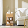 SoBuy FBT49-N Table de Chevet - Table de Nuit avec 1 tiroir et 2 étagères, Table d'appoint pour Chambre à Coucher - Meuble de Rangement Moderne L39 x P39 x H65 cm Naturel