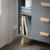 SoBuy FBT95-HG Table d’Appoint Bout de Canapé Table de Chevet Table de Nuit avec 3 tiroirs et 2 étagères de rangement