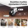 SoBuy FKW102-WN Desserte de Cuisine à Roulettes avec Plan de Travail, 1 Tiroir, 1 Porte et Porte-Torchon, Charge 45 kg – 68x46x90 cm, Blanc et Naturel