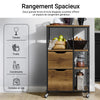 SoBuy FKW111-PF Desserte Cuisine avec Roulettes et Tiroirs, Style Industriel, Mobile, pour Cuisine et Salle à Manger – L53×P37×H89 cm, Bois + Métal, Noir