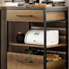 SoBuy FKW118-PF Desserte de Cuisine à roulettes – Chariot de Rangement avec 2 Tiroirs et Étagère, Petit Meuble Cuisine Bas Industriel en Acier, 60x45x90cm