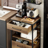 SoBuy FKW118-PF Desserte de Cuisine à roulettes – Chariot de Rangement avec 2 Tiroirs et Étagère, Petit Meuble Cuisine Bas Industriel en Acier, 60x45x90cm
