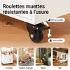 SoBuy FKW126-WN Ìlot de Cuisine sur Roulettes – 2 Tiroirs, 2 Portes, Porte-Torchon, Charge 92 kg – 105×46×92 cm, Blanc