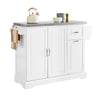 SoBuy FKW128-ST Desserte de Cuisine à roulettes, Îlot Central avec Plan de Travail Extensible Chariot Mobile pour Cuisine ou
