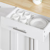 SoBuy FKW129-WN Ìlot Central de Cuisine sur Roulettes – Plan Extensible 44→69 cm, 2 Tiroirs, 2 Portes, Étagères Réglables – 113×91 cm, Blanc