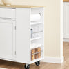 SoBuy FKW133-WN Desserte Cuisine avec Roulettes et Tiroir, Mobile, pour Cuisine et Salle à Manger, Rangement Optimisé, Usage Quotidien – L99×P40×H85 cm, Blanc