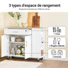 SoBuy FKW133-WN Desserte Cuisine avec Roulettes et Tiroir, Mobile, pour Cuisine et Salle à Manger, Rangement Optimisé, Usage Quotidien – L99×P40×H85 cm, Blanc