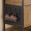 SoBuy FKW134-N Desserte de cuisine à roulettes 67 cm avec tiroir, casier à vin et crochets – Style industriel bois et métal