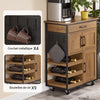 SoBuy FKW134-N Desserte de cuisine à roulettes 67 cm avec tiroir, casier à vin et crochets – Style industriel bois et métal