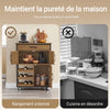 SoBuy FKW134-N Desserte de cuisine à roulettes 67 cm avec tiroir, casier à vin et crochets – Style industriel bois et métal
