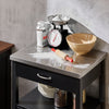 SoBuy FKW22-SCH Desserte de Cuisine à Roulettes avec Plan de Travail INOX, 1 Tiroir, 1 Étagère et 2 Portes, Chariot Multifonction – 60x45x92 cm, Noir