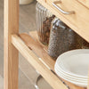 Prévente SoBuy FKW24-II-N Desserte de Cuisine sur Roulettes en Bois d'Hévéa – 2 Tiroirs, 2 Étagères, Meuble Cuisine Compact 80×40×90 cm
