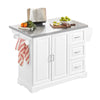 SoBuy FKW41-ST Desserte de Cuisine à roulettes Îlot Central avec Plan de Travail Extensible 2 Tiroirs et Étagères Réglables C